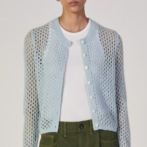 Everlane x Marques’Almeida Open Knit Mohair Cardigan – Ice Blue XS